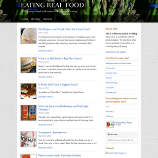 Eating Real Food: A blog about natural, organic, and healthy eating.