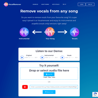Remove vocal from any music track - Vocal Remover