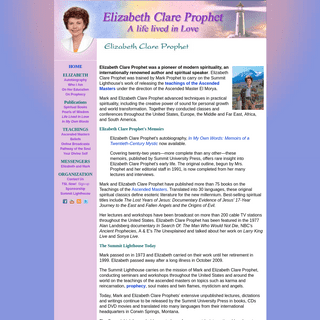 Elizabeth Clare Prophet, Spiritual Leader Of The Summit Lighthouse