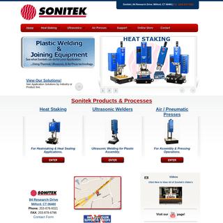 Sonitek - Heat Staking, Ultrasonic Welders, Air/Pneumatic Presses