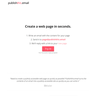 publishthis.email - Create a Web Page in Seconds