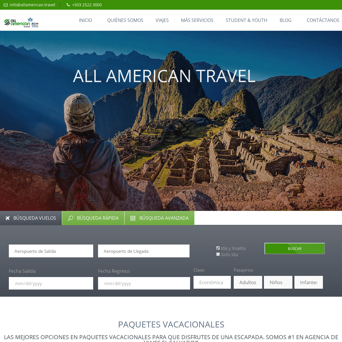 All American Travel - Agencia de Viajes El Salvador