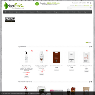 Bio webáruház és webshop - NapiBio.hu