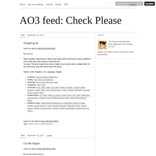 AO3 feed- Check Please