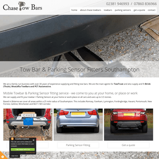 Chase Towbars:  Mobile Towbar & Parking Sensor fitting Southampton