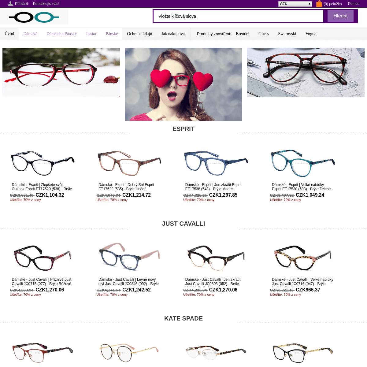 Nakupujte online Luxusní Brýle a Brýle Ušetříte 70% OFF | divadlonaperstyne.cz