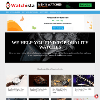 Find Top Selling & Best Quality Watches Online in India - Watchista