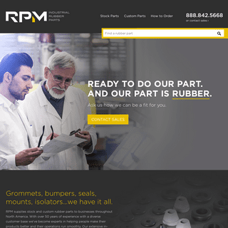 Standard & Custom Industrial Rubber Parts | RPM Rubber Parts