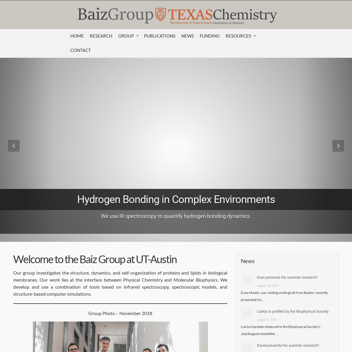 Baiz Group – Biophysical Chemistry @ UT-Austin