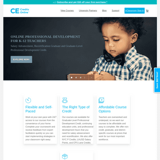 CE Credits Online: Graduate and PD Courses for Teachers