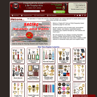 Buy Trophies from TrophyKits.com | Trophy Parts, Awards, & Medals