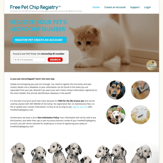 Free Pet Microchip Registry