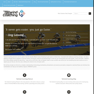 Tailwind Coaching Cycling Fitness - Real Science, Real Simple.