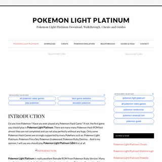 Pokemon Light Platinum ROM Hack GBA Official Page
