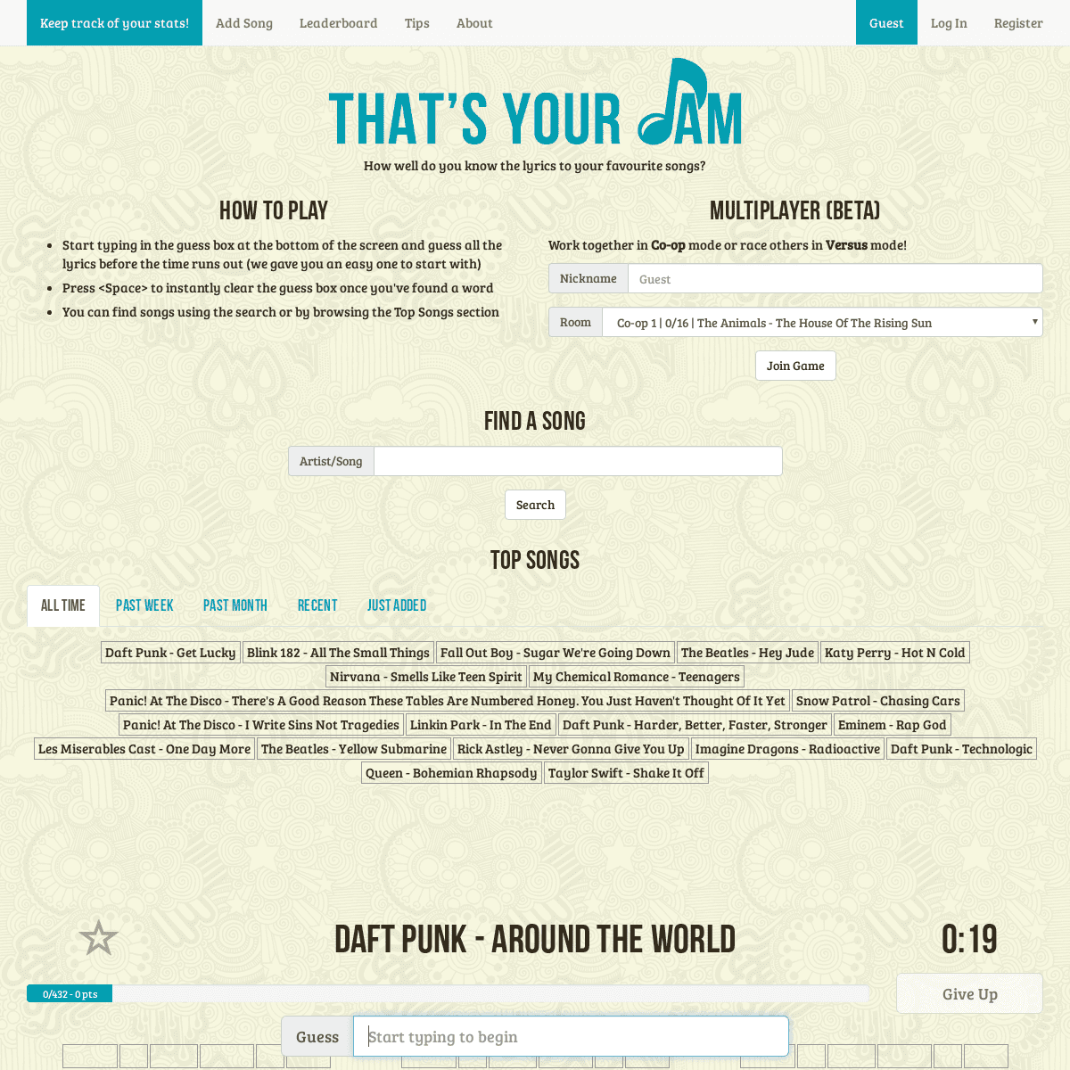 A complete backup of thatsyourjam.com