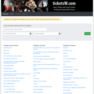 ticketsW.com - Concerts, Theatre and Sport Tickets
