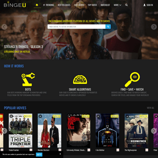 BingeU - Free Streaming Discovery Engine to find and watch all movies and TV shows online