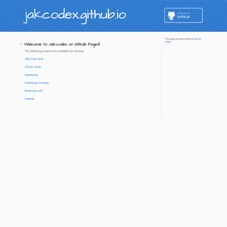 Welcome to Jakcodex on Github Pages! | jakcodex.github.io
