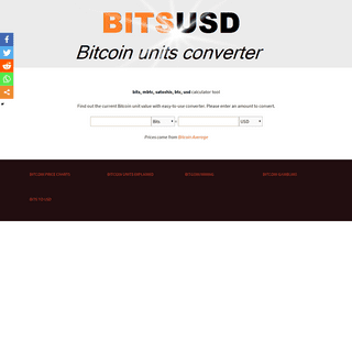 BITS TO USD | BITCOIN UNITS CONVERTER | BTC,mBTC,Bits,Satoshi