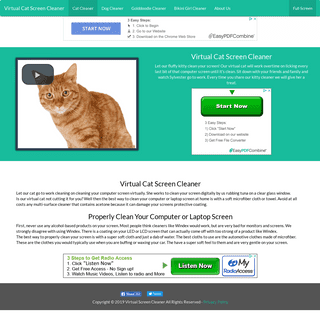 Virtual Cat Screen Cleaner