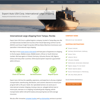 Export Auto USA Corp. International cargo shipping – Shipping and transportation services in Tampa Bay area