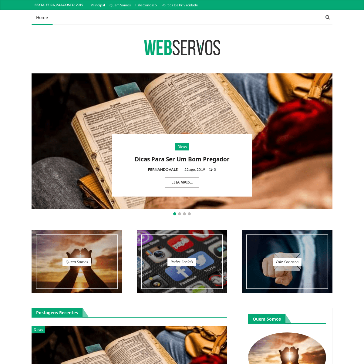 WebServos – Somos um grupo de cristãos comprometidos com a palavra de Deus.
