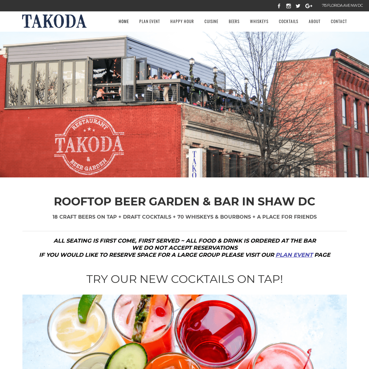 TAKODA Beer Garden, Rooftop Restaurant & Whiskey Bar in Washington DC - DC Beer Garden and Whiskey Bar - Rooftop American Re
