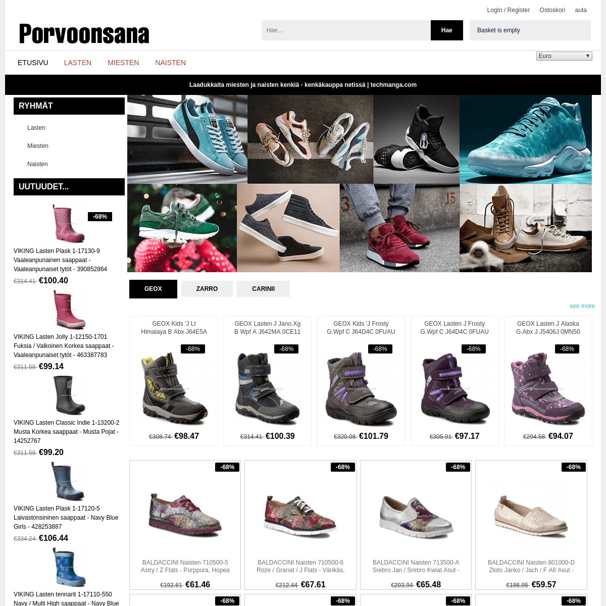 Laadukkaita miesten ja naisten kenkiä - kenkäkauppa netissä | techmanga.com