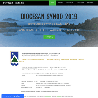SYNOD 2019 - HAMILTON - Diocese of Waikato and Taranaki Synod
