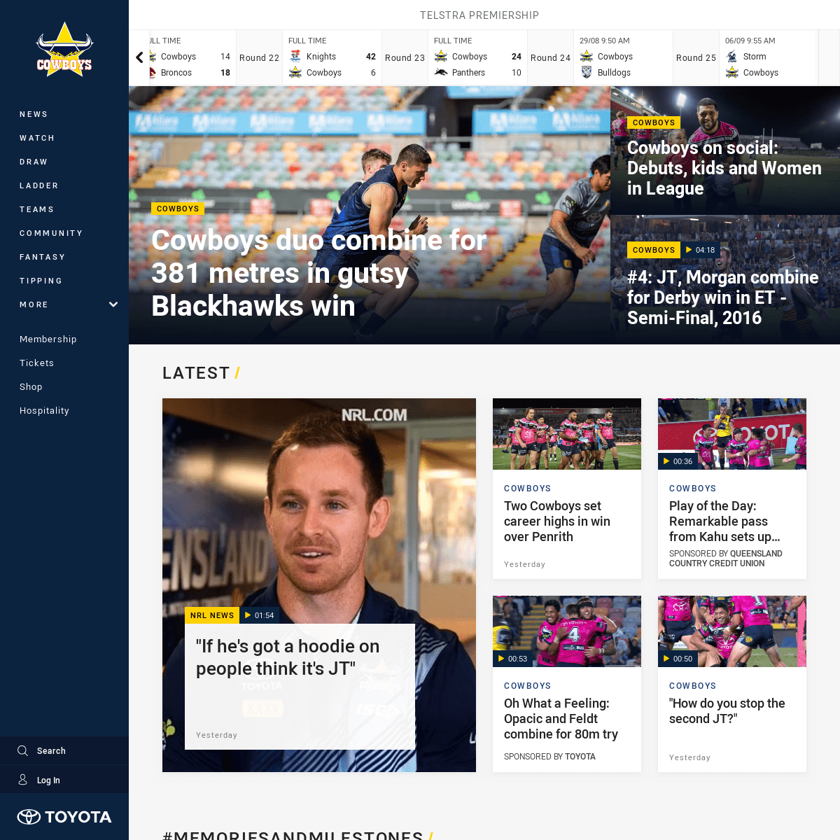 Official website of the North Queensland Cowboys - Cowboys