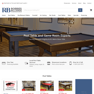 Robbies Billiards - pool tables & game room furniture since 1954