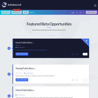 Betabound - We collect, organize, and offer great testing opportunities.