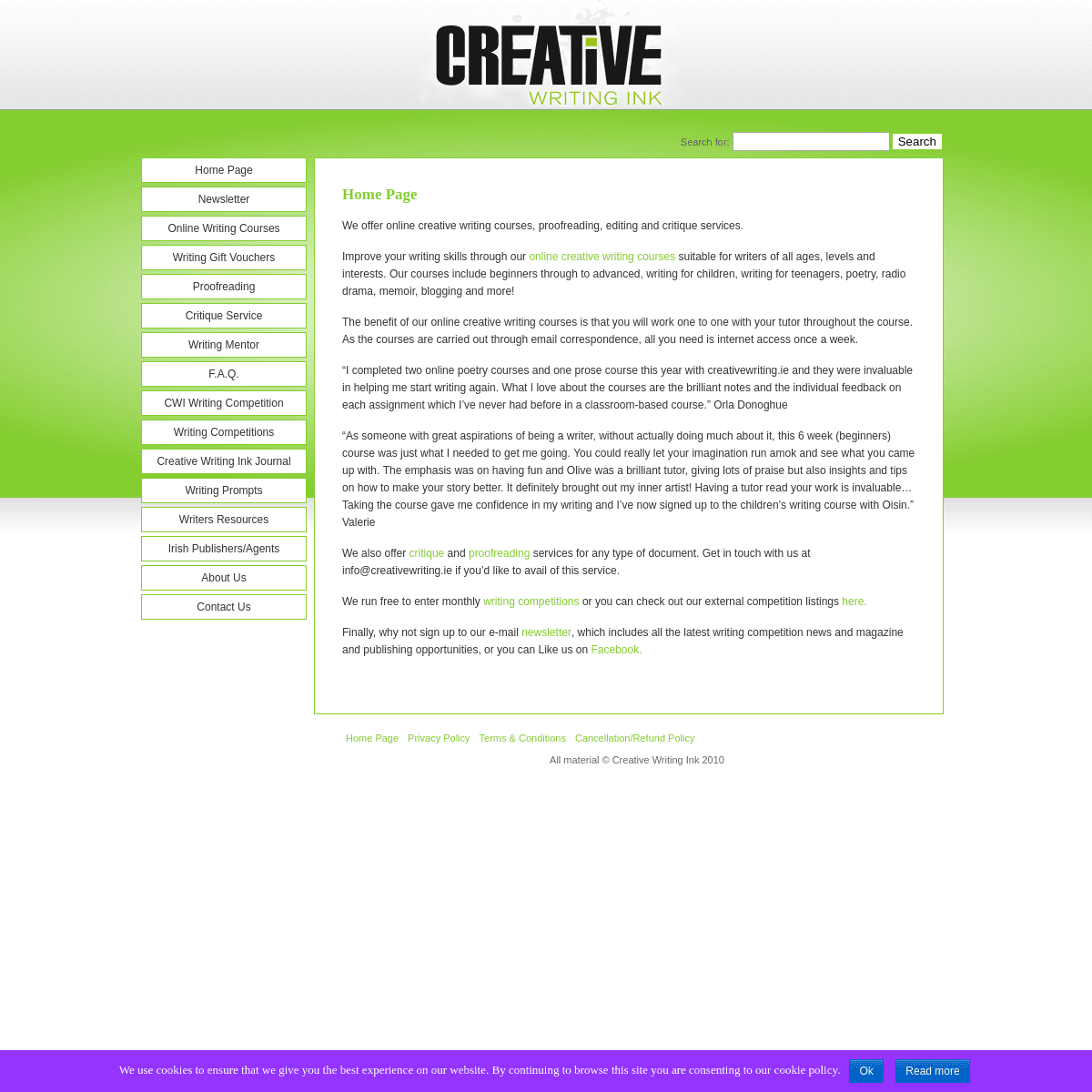 Home Page - Creative Writing Ink Ireland Creative Writing Ink Ireland