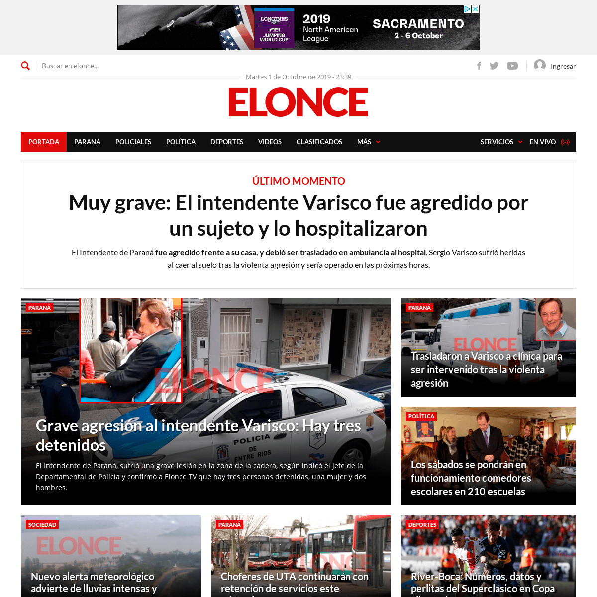 Muy grave: El intendente Varisco fue agredido por un sujeto y lo hospitalizaron - Elonce.com