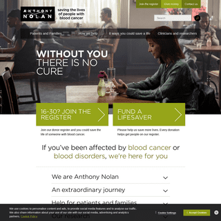 Anthony Nolan | Saving the lives of people with blood cancer.