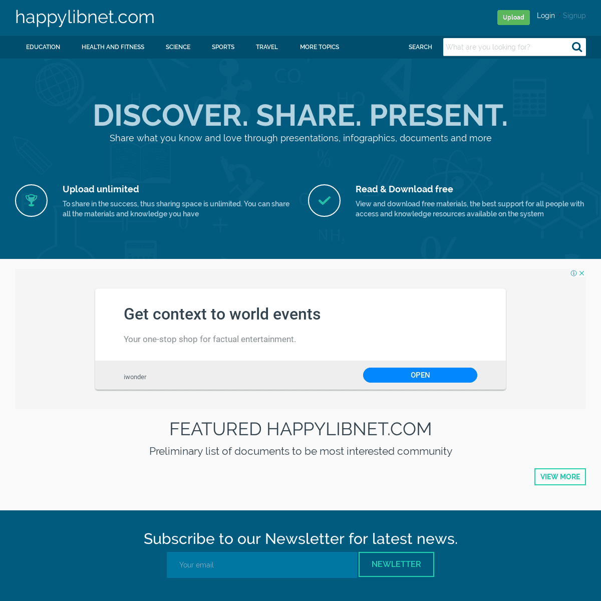 Discover, share, present -  happylibnet.com
