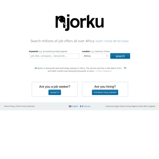 Job Search in Africa - Njorku | Search and Find All African Jobs in One Click + more