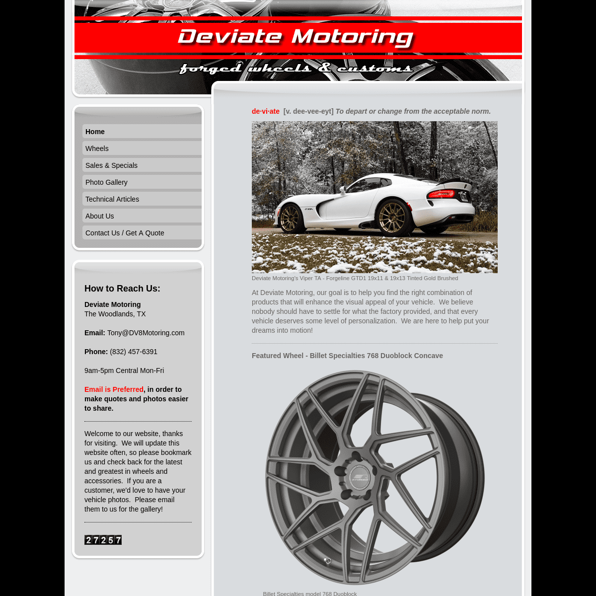 Deviate Motoring - Forged Wheels & Customs - Home