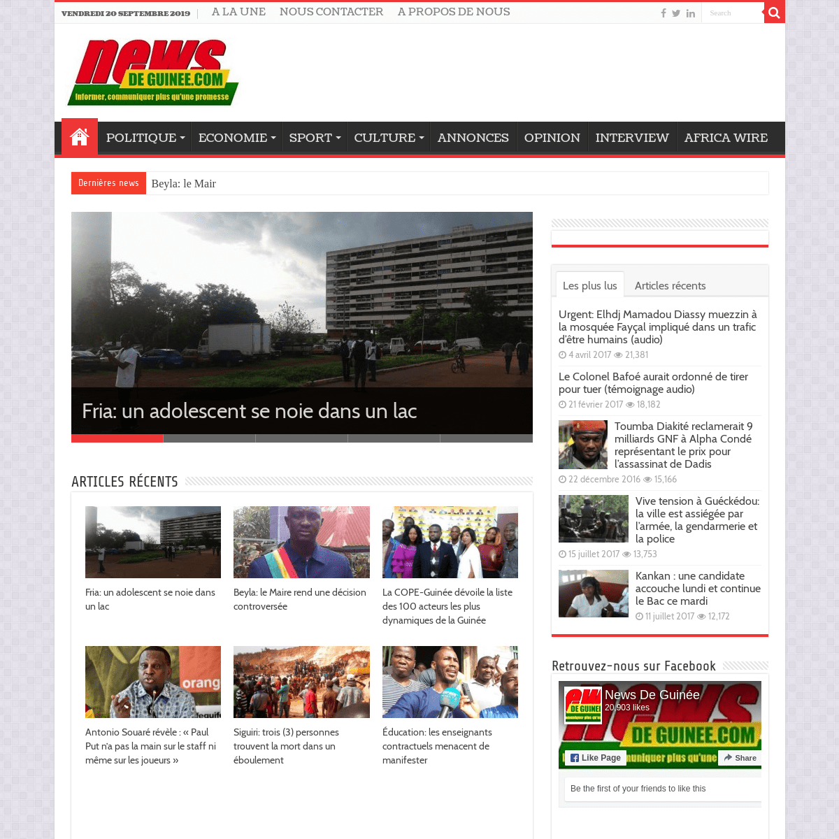 Accueil | News de Guinee.com