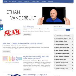 Ethan Vanderbuilt - Avoid Internet Money Making Scams