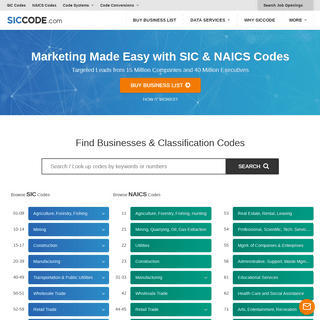 SIC & NAICS Codes, Company Search, Business Lists - SICCODE.com