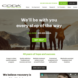 CODA | Treatment for Substance Use Disorders | 855-SEE-CODA