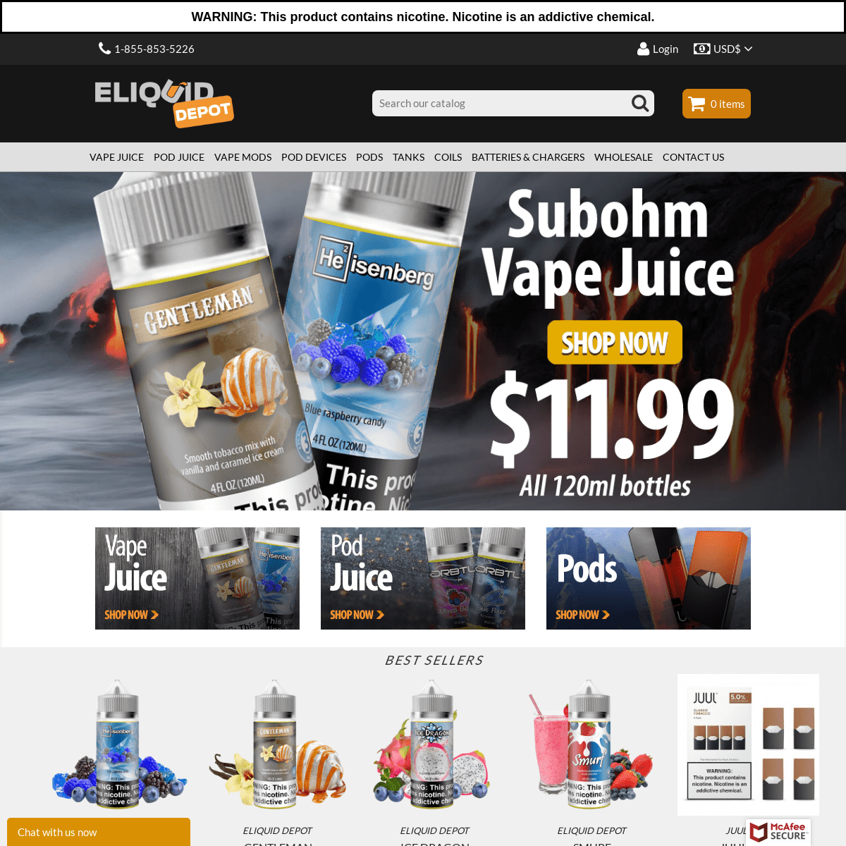 Vape Juice - 120ml for $11.99 | Cheap EJuice from ELiquid Depot online vape shop