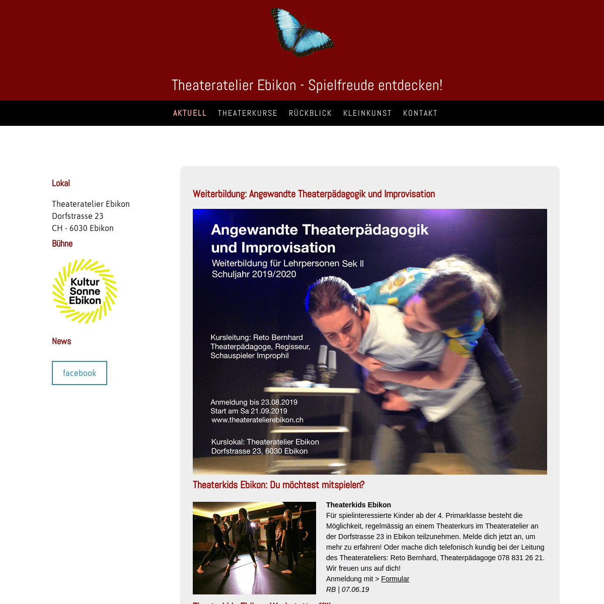 Weiterbildung: Angewandte Theaterpädagogik und Improvisation - theateratelierebikons Webseite!