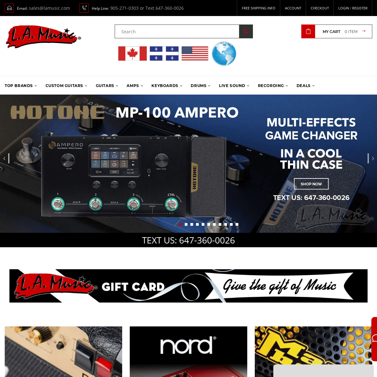 L.A. Music - Canada's Favourite Music Store! | Buy Musical Instruments Online with Confidence - L.A. Music Canada