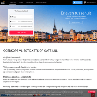 Online goedkope vliegtickets vergelijken- Dat doe je op Gate1.nl!