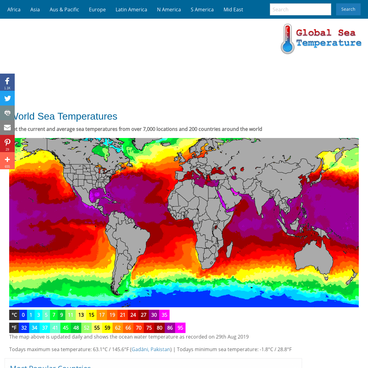 World Water Temperature Sea Temperatures