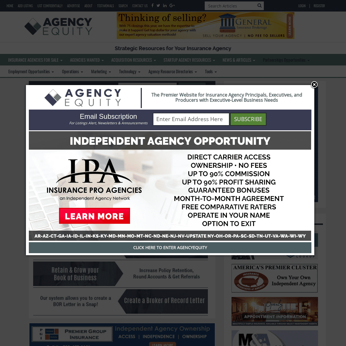 Insurance Agencies for Sale | AgencyEquity.com