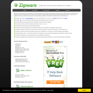 Zipware - Free, Fast and Simple Zip Software for Windows
