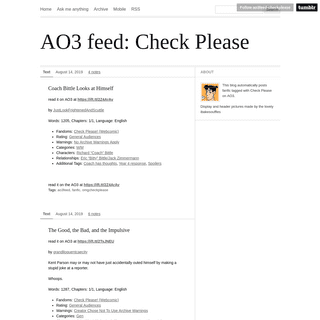 AO3 feed: Check Please